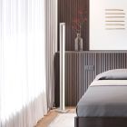 Hvid gulv lampe modern, Raihana, 21W, white switch LED, med beröringsdimmer