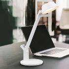 Hvid skrivebordslampe modern, Lindi, 5W, varm til kold hvid justerbar LED, med beröringsdimmer