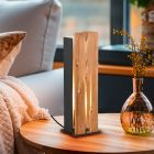 Rustik bordlampe træ, Karijn, med brytare
