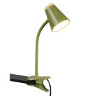 Grøn klemmelampe modern, Rahul, 4,5W, 3000K LED, med brytare
