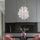 Krom lysekrone design, Sjon, 30W, varm til kold hvid justerbar LED, 3 trins lysdæmper