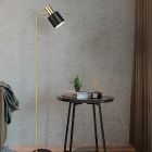 Sort gulv lampe metal, Zoja, med brytare