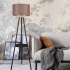 Taupe trebenet gulvlampe modern, Wendel, med brytare