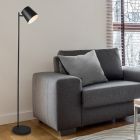 Sort gulv lampe modern, Suraya, 4,5W, 3000K LED, med beröringsdimmer