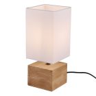 Træ bordlampe brun, Job, med brytare