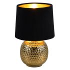 Keramik bordlampe guld, Jorre, med brytare