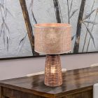 Rattan bordlampe brun, Fadila, med brytare