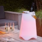 Hvid udendørs bordlampe modern, Sedex, 2W, RGBW LED, IP44, med fjärrkontroll