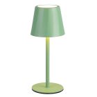Grøn genopladelig bordlampe metal, Priya, 1,6W, varm til kold hvid justerbar LED, 3 trins lysdæmper