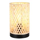 Rattan bordlampe brun, Laut, med brytare