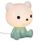 Grøn bordlampe til børneværelse plast, Lumibear, 0,3W, RGB LED, med brytare