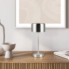 Nikkel genopladelig bordlampe modern, Dustin, 1W, 3000K LED, med touch lysdæmper