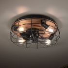 Sort loftventilator modern, Roberto, med fjärrkontroll