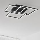 Sort plafond modern, Bibiana, 28W, varm til kold hvid justerbar LED, med fjärrkontroll