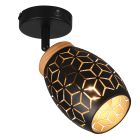 Sort vægspot modern, Delana, med brytare