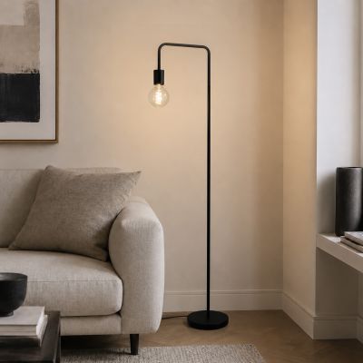 Modern gulv lampe sort, Carlos, med brytare