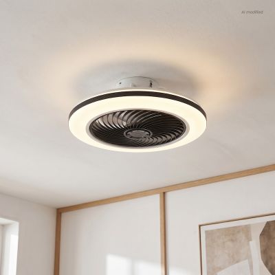 Modern loftventilator sort, Hale, 40W, 3000K LED, med fjärrkontroll