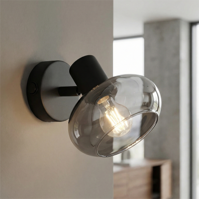 Design vægspot sort, Skip, med brytare