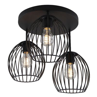 Industri loftlampe sort, Wiro