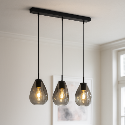 Design pendler lampe grå, Evito