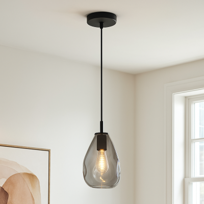 Design pendler lampe grå, Evito