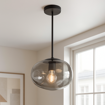 Design pendler lampe grå, Evita