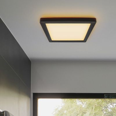 Plast loftlampe badeværelse sort, Shivani, 8W, 3000K LED, IP44