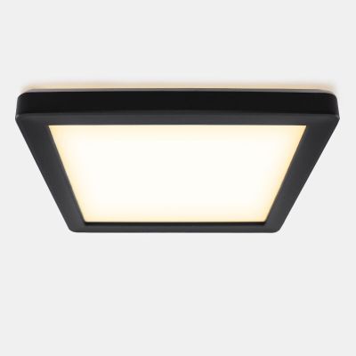 Plast loftlampe badeværelse sort, Shivani, 15W, 3000K LED, IP44