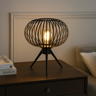 Industri bordlampe sort, Lieve, med brytare