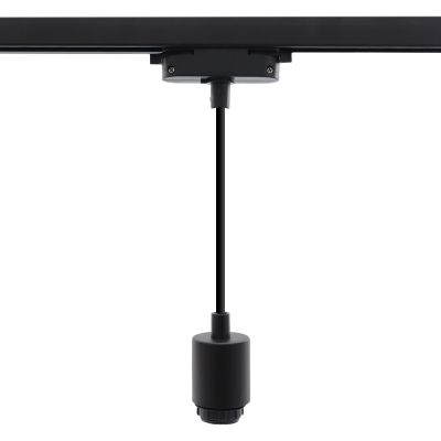 Plast 1-faset lampe på lyseskinne sort,