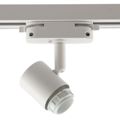 Plast 1-faset lampe på lyseskinne hvid,