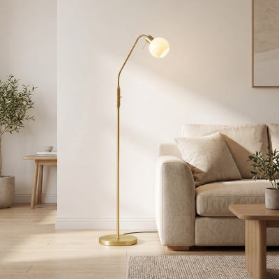 Design gulv lampe hvid, Ayleen, med brytare