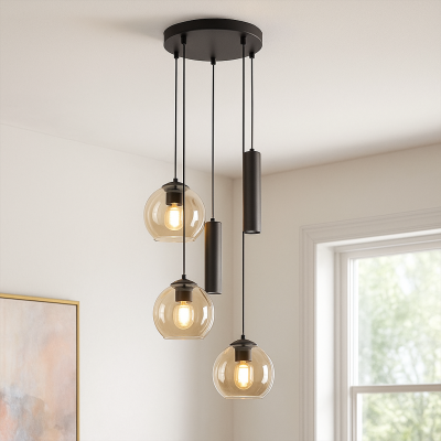 Modern pendler lampe sort, Gianni