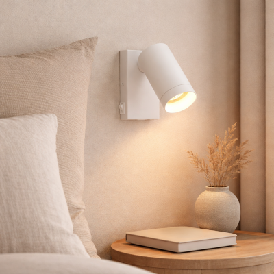 Modern vægspot hvid, Nadi, med brytare