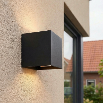Modern up down væglampe sort, Dion, 6W, dim to warm LED, IP65
