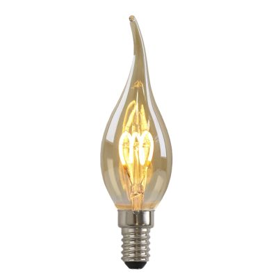 Dimmbare Olucia E14 LED kertepære Tuelo, rav, 2W, 2200K