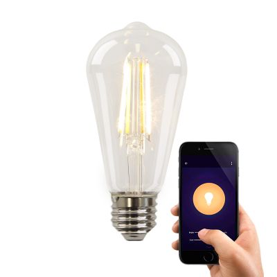 Olucia LED WiFi pære E27 Deco, 5W, dim to warm