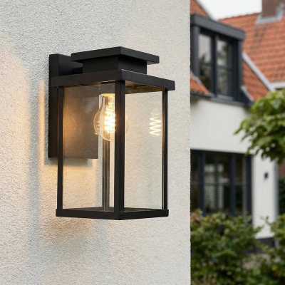 Modern udendørslampe sort, Tiamo, IP44