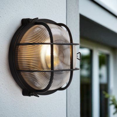 Industri udendørslampe sort, Juanita, IP44