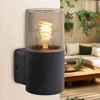 Modern udendørslampe sort, Sanel, IP44