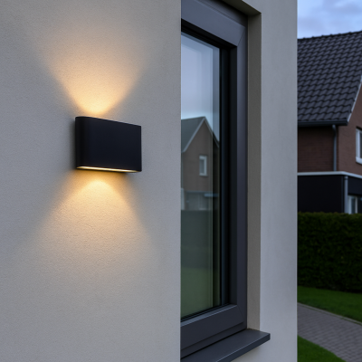 Modern udendørslampe sort, Cailey, 10W, 3000K LED, IP54