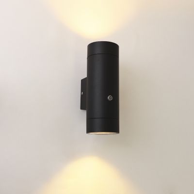 Modern udendørs væglampe med skumringssensor sort, Marcos, IP44