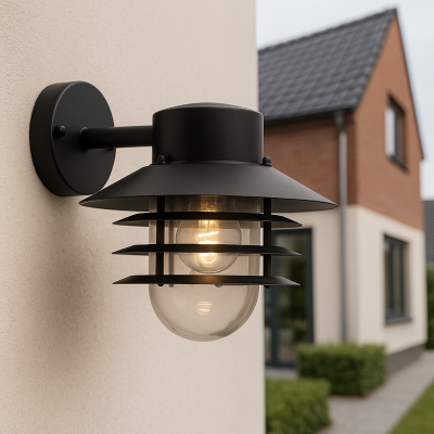 Rustfrit Stål udendørslampe sort, Felice, IP44