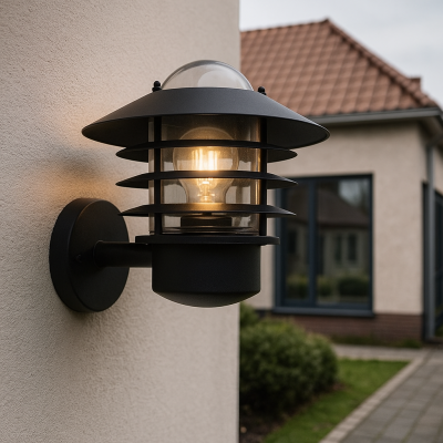 Rustfrit Stål udendørslampe sort, Felice, IP44