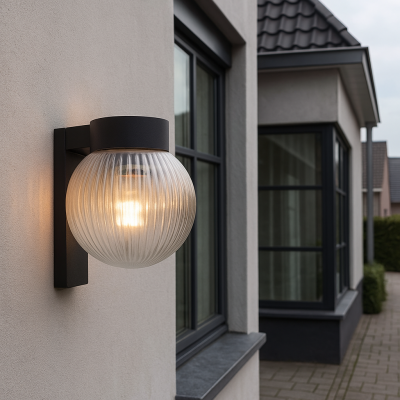 Aluminium udendørslampe sort, Chris, IP44