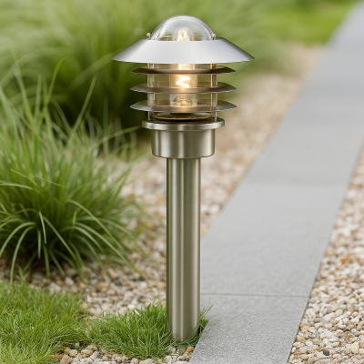 Rustfrit Stål udendørslampe sølv, Felice, IP44