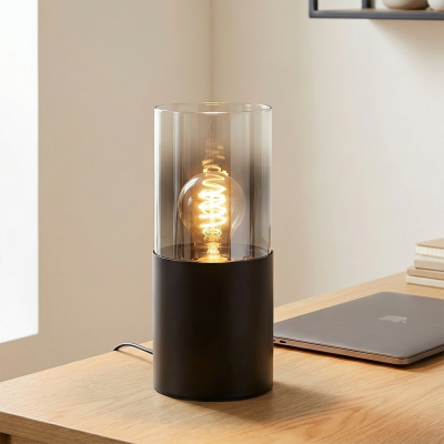 Modern bordlampe sort, Huy, med brytare