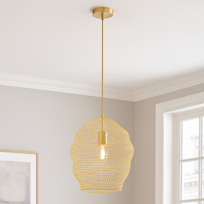 Design pendler lampe guld, Sep