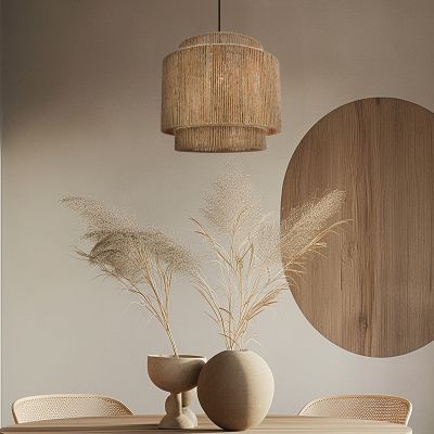 Rustik pendler lampe brun, Sanny