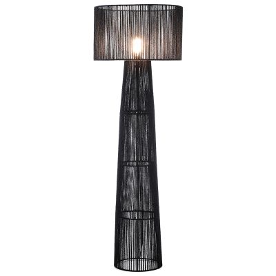 Rustik gulv lampe sort, Sanny, med brytare